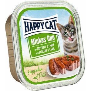 Happy Cat Minkas Duo Menu Siipikarja & Lammas kissan märkäruoka 100 g