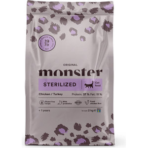 Monster Cat Original Sterilized Chicken & Turkey kissan kuivaruoka 400 g