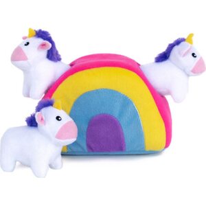 ZippyPaws Zippy Burrow Unicorns in Rainbow interaktiivinen lelu