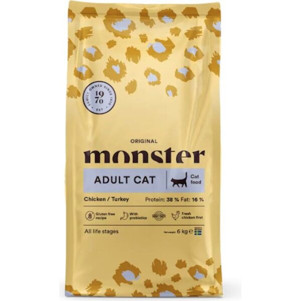 Monster Cat Original Adult Chicken & Turkey kissan kuivaruoka 6 kg