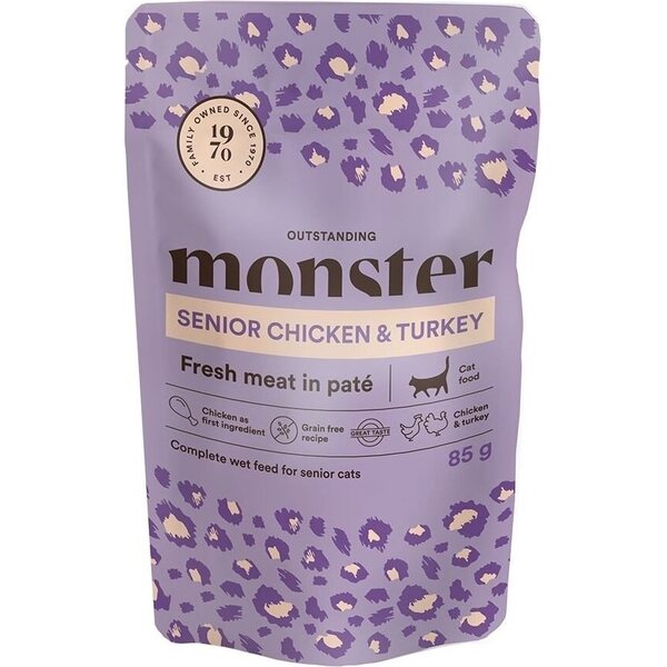 Monster Senior Chicken & Turkey kissan märkäruoka 85 g